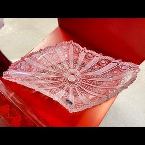 Bohemia Czech hand cut crystal serving dish